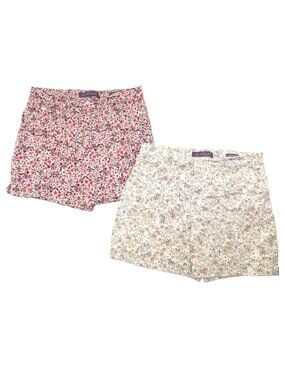 Gloria Vanderbilt Amanda Ditsy Floral Denim Shorts Size 16P Lot of 2